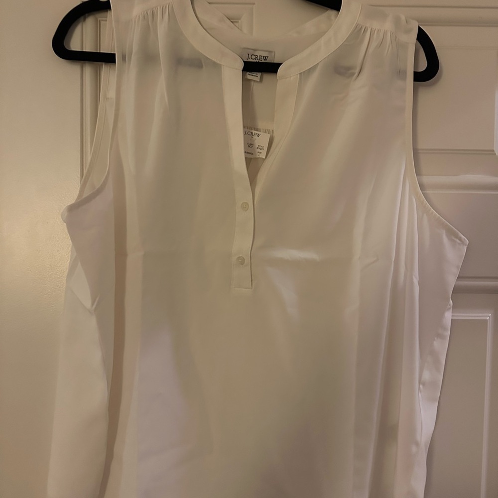 NWT J. Crew Top Womens Sleeveless V-neck popover top size Large - Picture 2 of 5